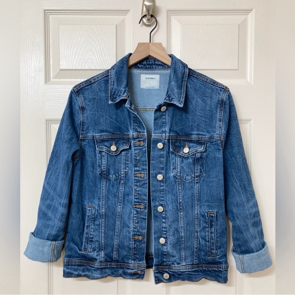 Old Navy Large Dark Wash Denim Jean Jacket